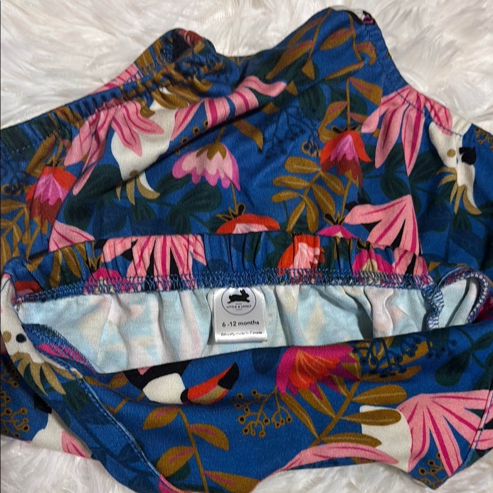 Little & lively Floral Blue and Pink Kids One Piece - Picture 3 of 4